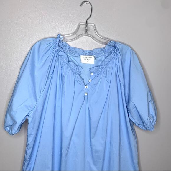 Tuckernuck Hyacinth House Light Blue Mini Gwyn Dress puffy sleeves size large - Picture 10 of 14